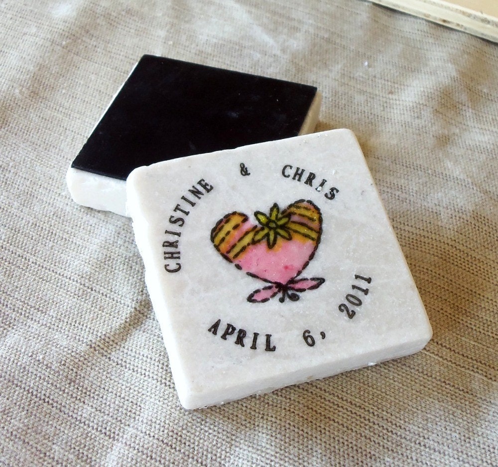 Whimsical Heart Save the Date Magnets, Wedding Favors, Set of 25