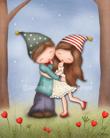 Brother sister twins wall art print , children room decoration, boy and girl picture, original drawing reproduction , child art