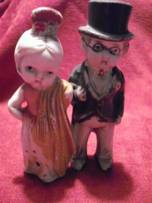 Groom And His Senorita - Set of Vintage Bisque Kewpie Dolls
