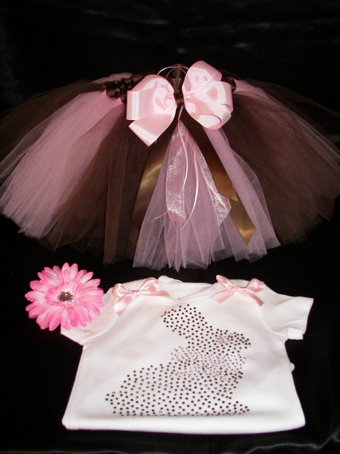 Chocolate Bunny BLING Boutique  Tutu Set--Cute and Fun-Perfect for Easter