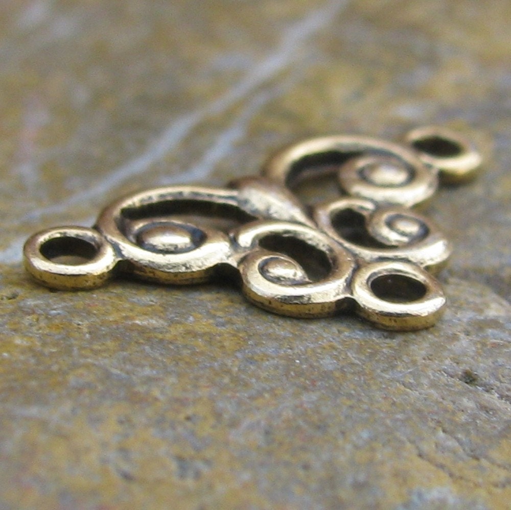 12 Antique Gold 3 Hole Connector Jewelry Findings 185