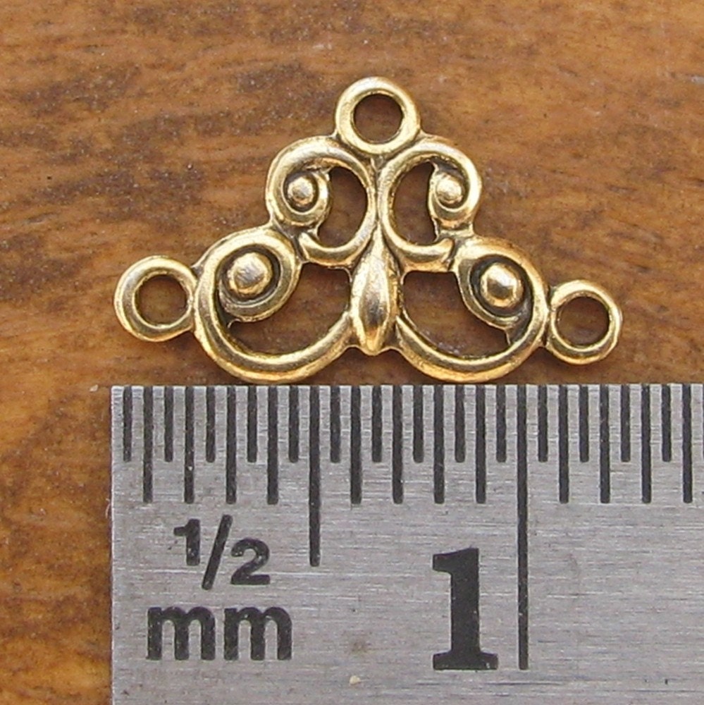 12 Antique Gold 3 Hole Connector Jewelry Findings 185