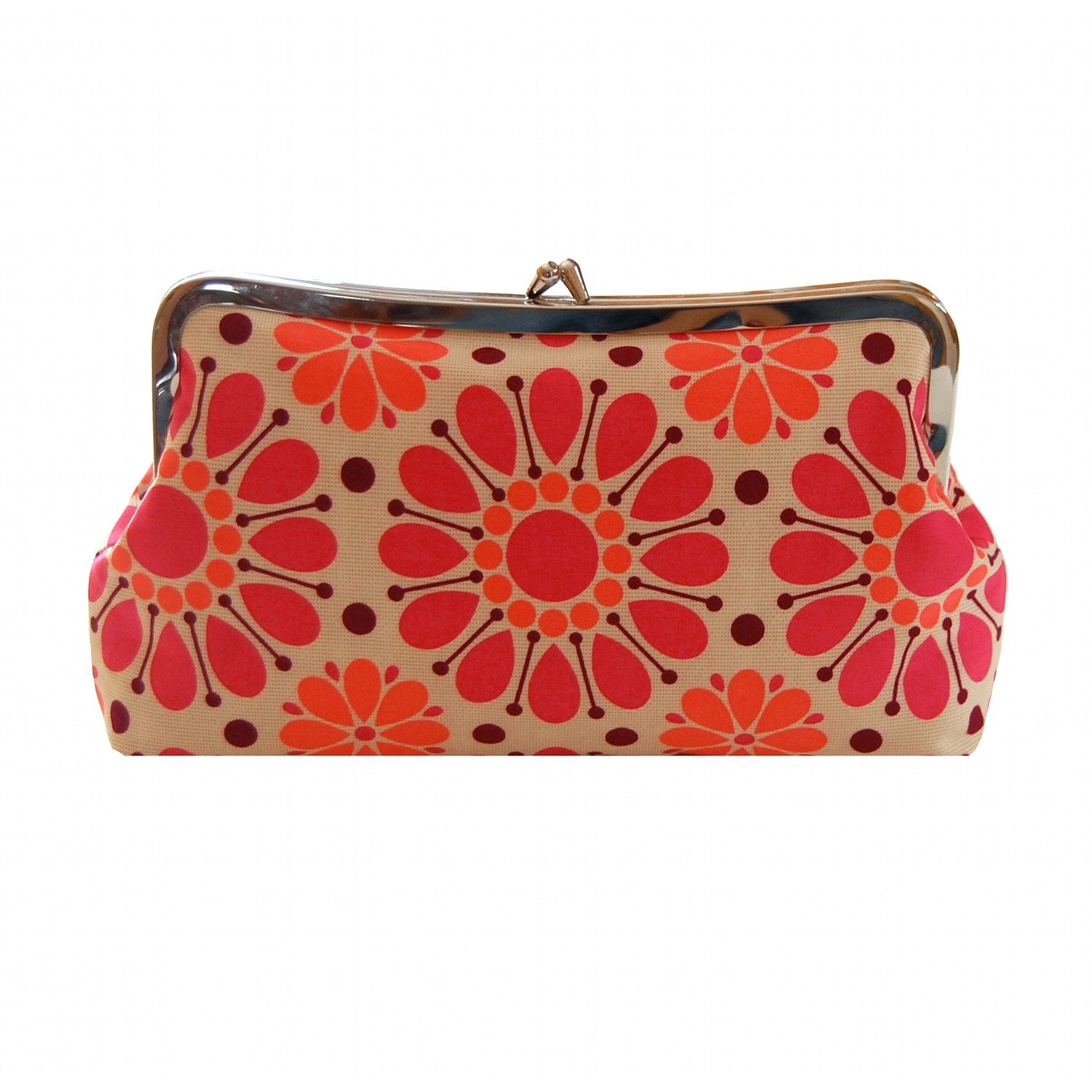 Clutch purse in pink pinwheels