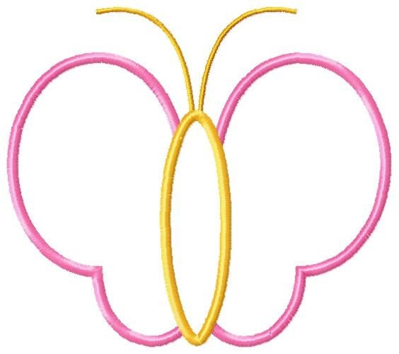 Butterfly Outline Machine Embroidery Applique Design