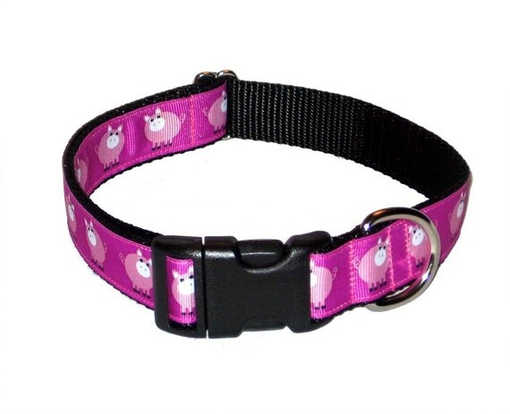 SALE - 50% Off - Ready To Ship - This Little Piggy - 1" Dog Collar