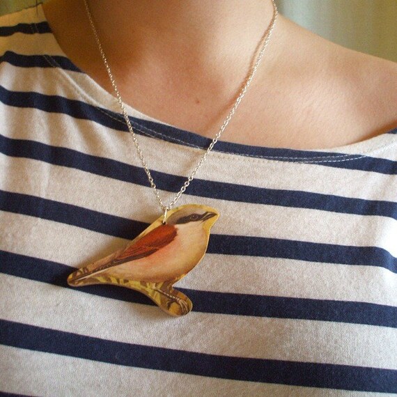 Fat Finch Wooden Necklace