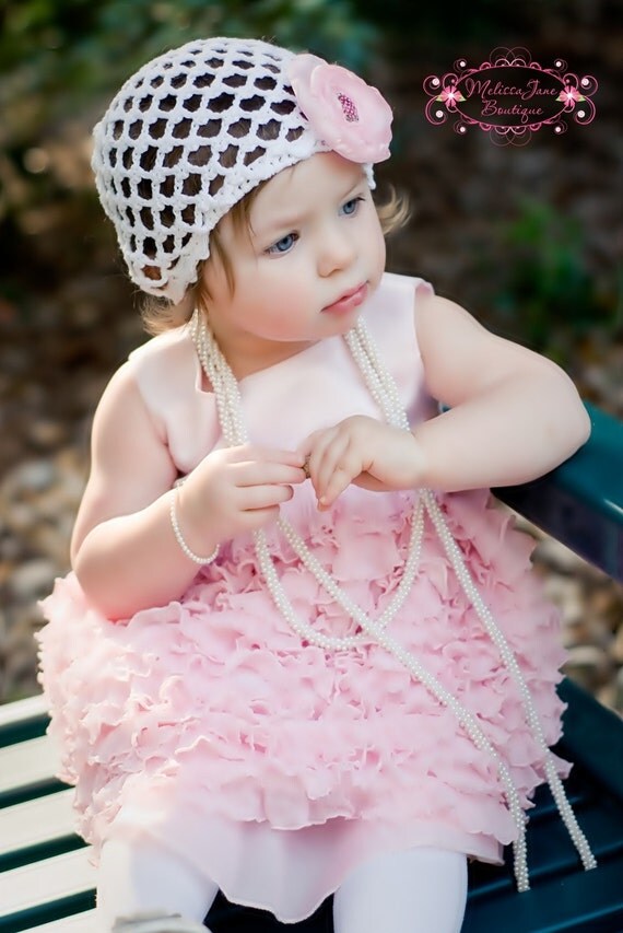 Shabby Chic Ruffled Pink Baby Dress-baby, dress, vintage, ruffle, couture