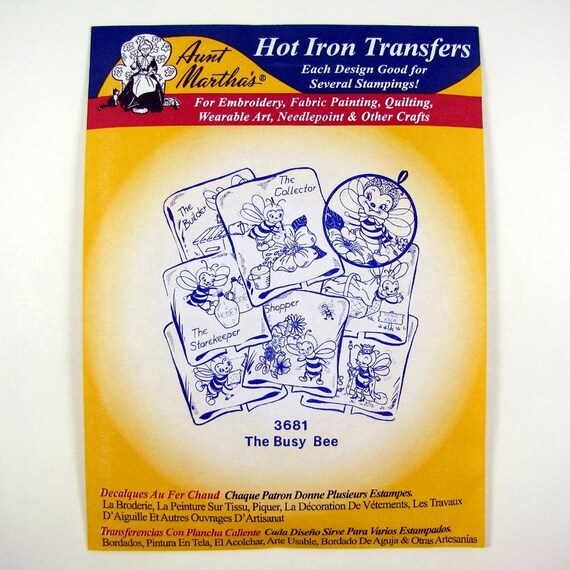 Aunt Martha's Hot Iron Transfers The Busy Bee 3681