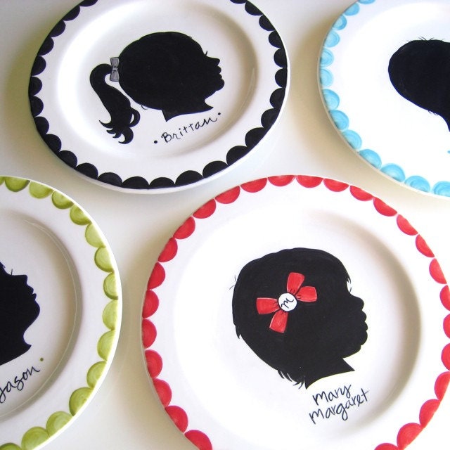 Custom Silhouette Plate- Small Plate Hand Painted