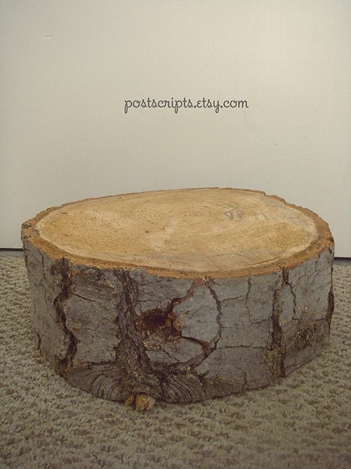 THE STUMP Rustic Wood Tree Slice Wedding Cake Base or Cupcake Stand for your