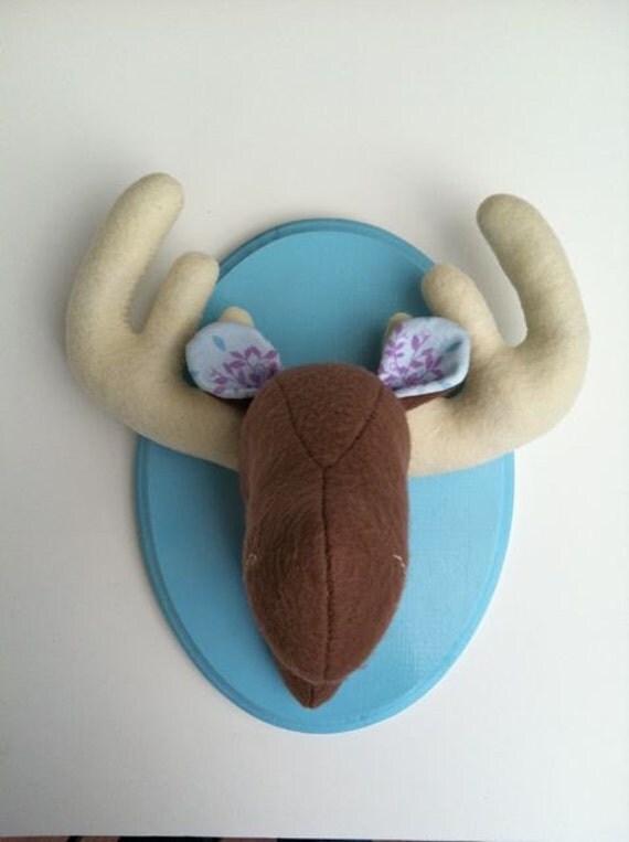 Mounted moose felt taxidermy