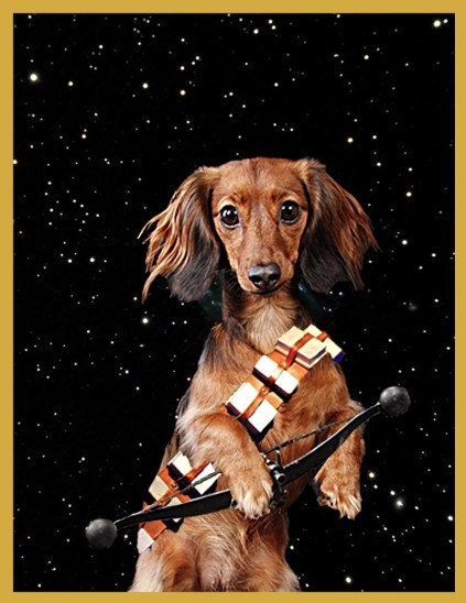 Digital Print Dachshund Chewbacca Star Wars Pop Art