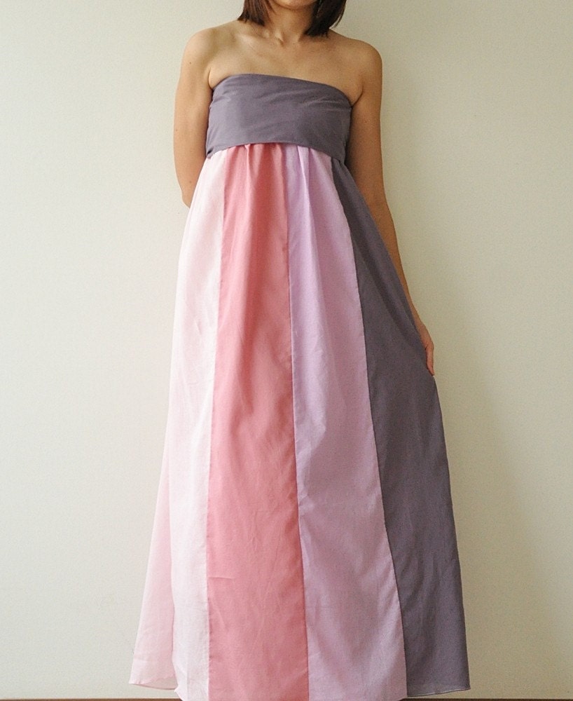 The Line Part II ...Pink Purple Maxi Cotton dress