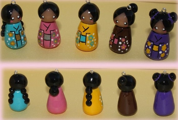 Kokeshi Doll Charms