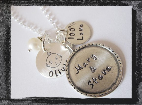 Sterling Silver Charm Necklace for new mom