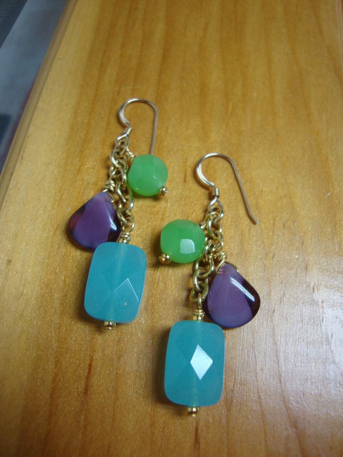Purple And Blue Cascade Earrings Preview 4