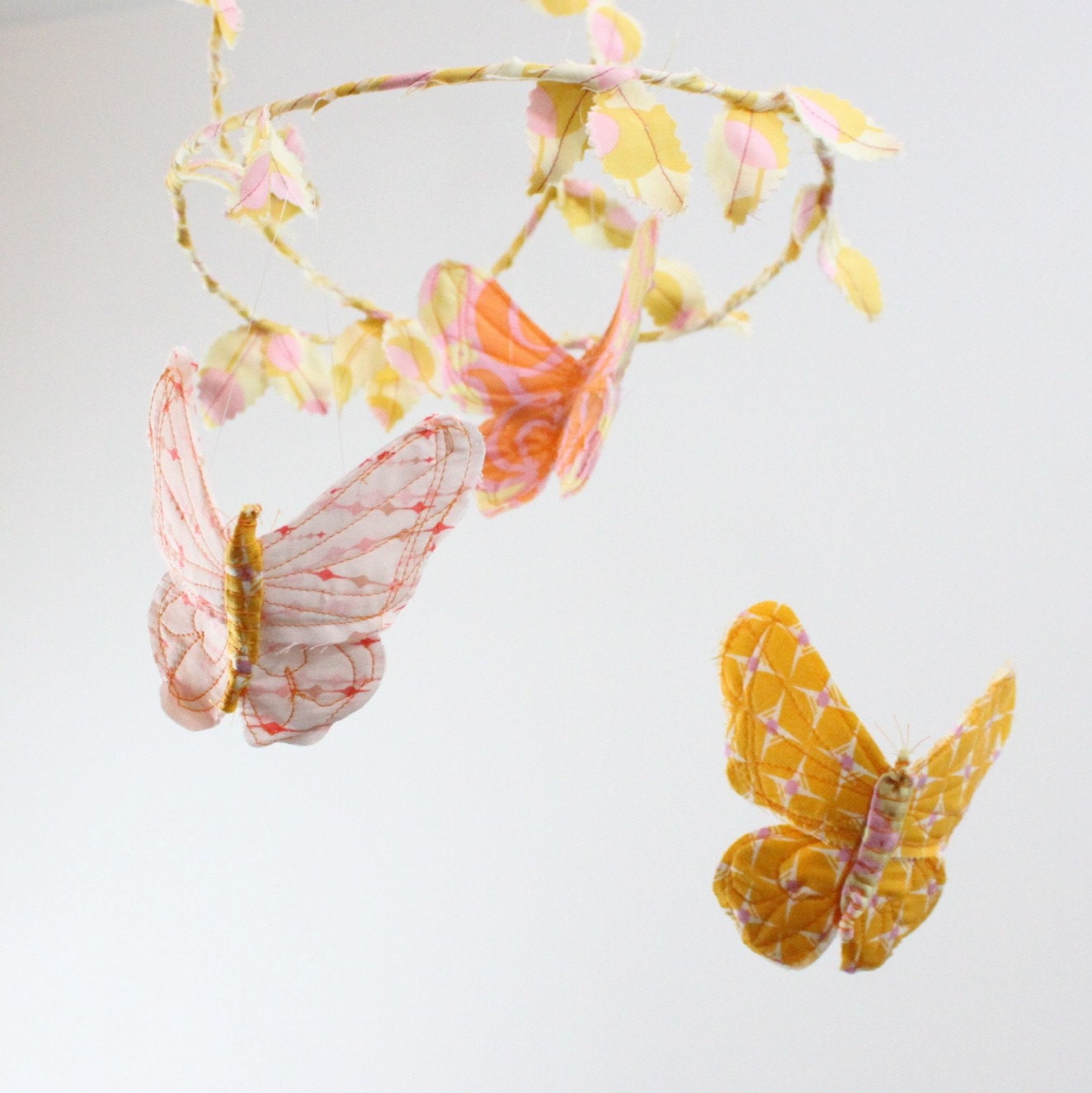 CUSTOM Butterfly Mobile - handmade fabric mobile for Nursery Decor