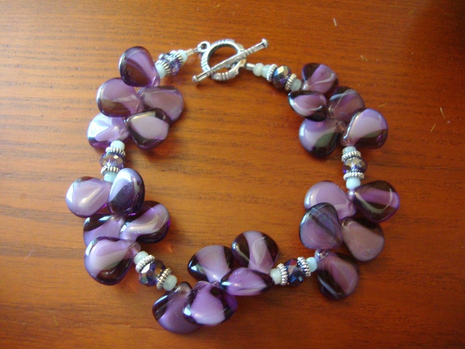 Purple Petal And Crystal Bracelet Preview 2