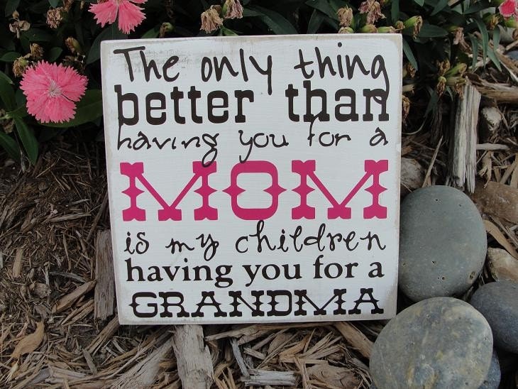 Mothers Day gift, wooden plaque for Grandma