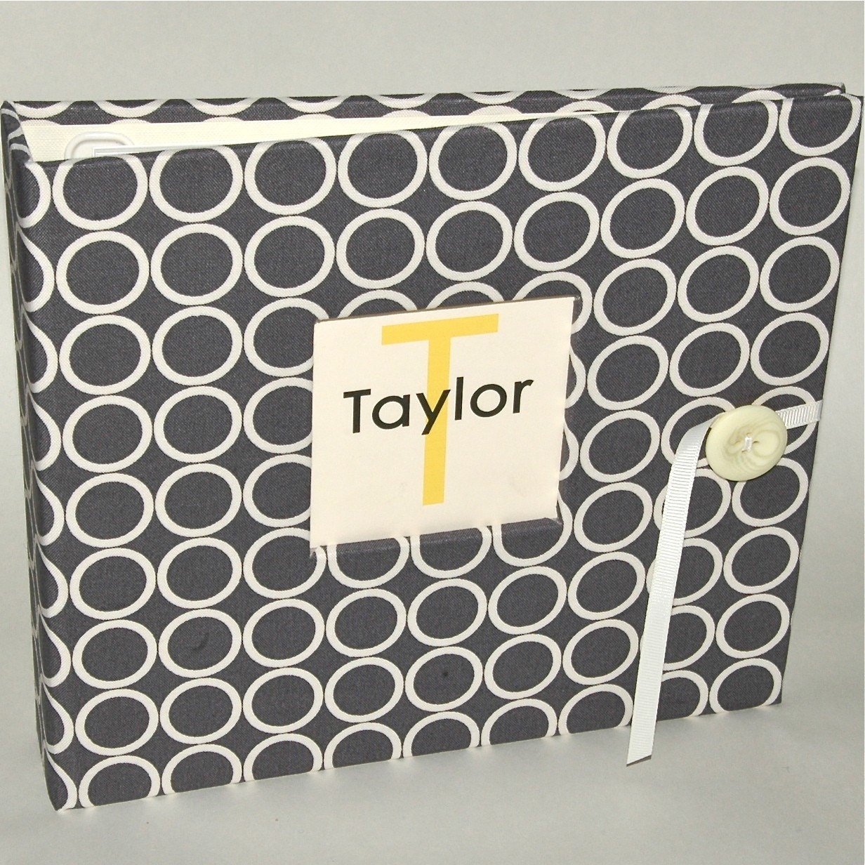 Modern Baby Memory Book. Ruby Love Modern Baby Book. Gray Mod Circles Album