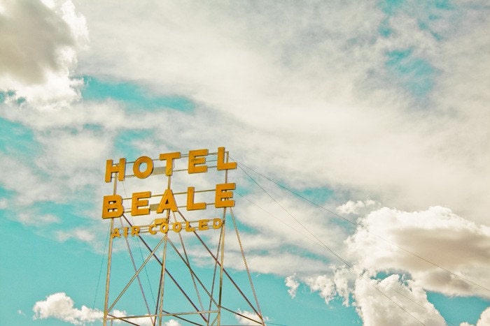 vintage roadside sign, route 66 arizona, hotel sign, retro, vintage home decor, travel photography