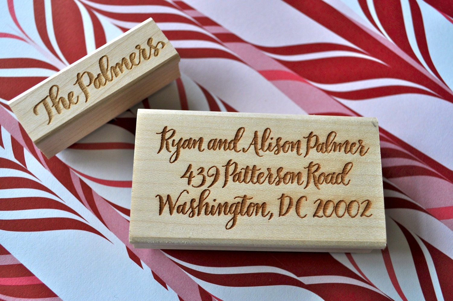 Custom Calligraphy Return Address and Stationery Stamp Set - Palmer Lettering Style