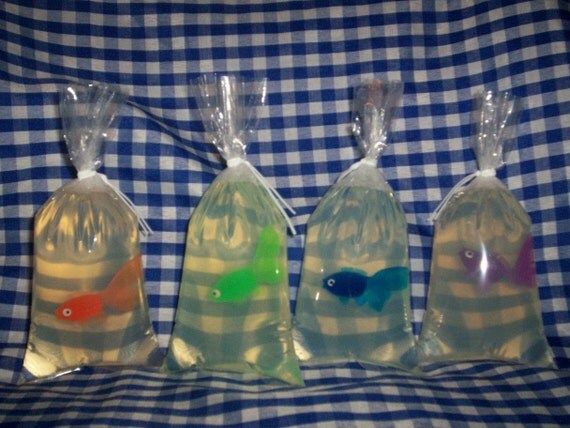 Fish in a Bag soaps LOT of 25, great bday party favors and unique gift idea