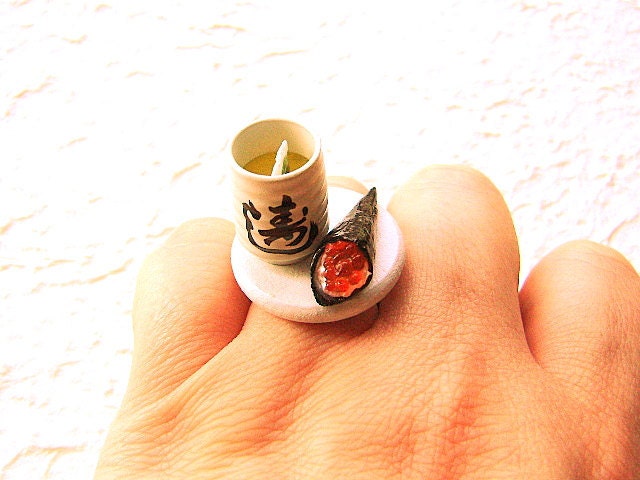 Sushi Food Ring Green Tea