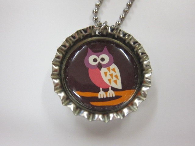 Bottlecap Necklace - OWL