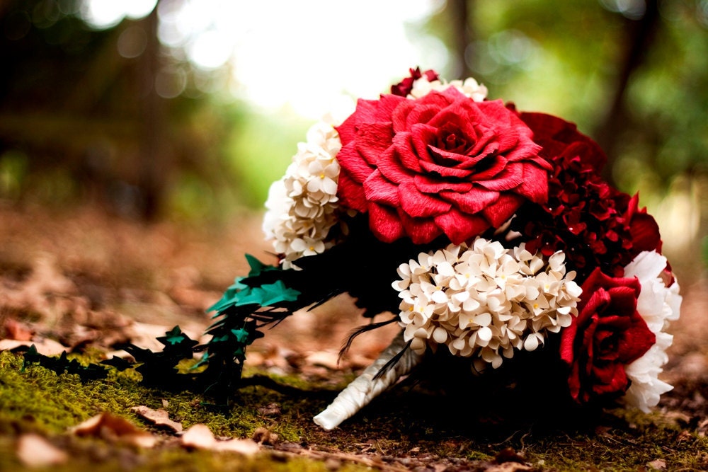 custom wedding bouquet - exquisite paper flowers