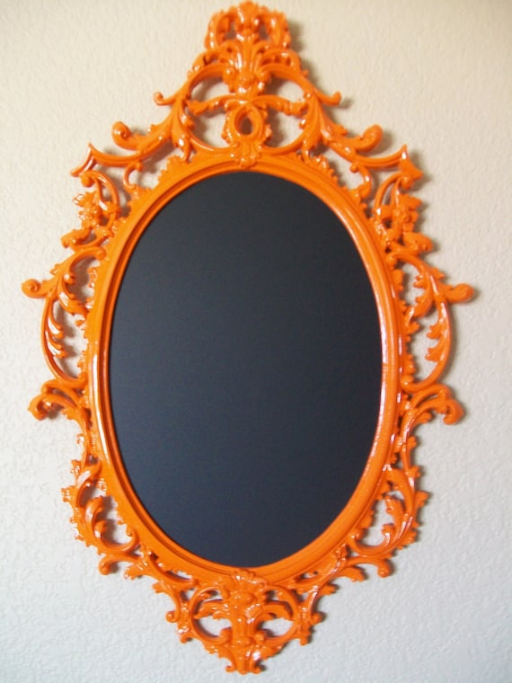 Any Color or Orange-Tres Chic 'RaRe' '2 in 1' Baroque Ornate Vintage Frame Wall Mirror & Chalkboard-Magnetic Chalk Board-Wedding-Reception