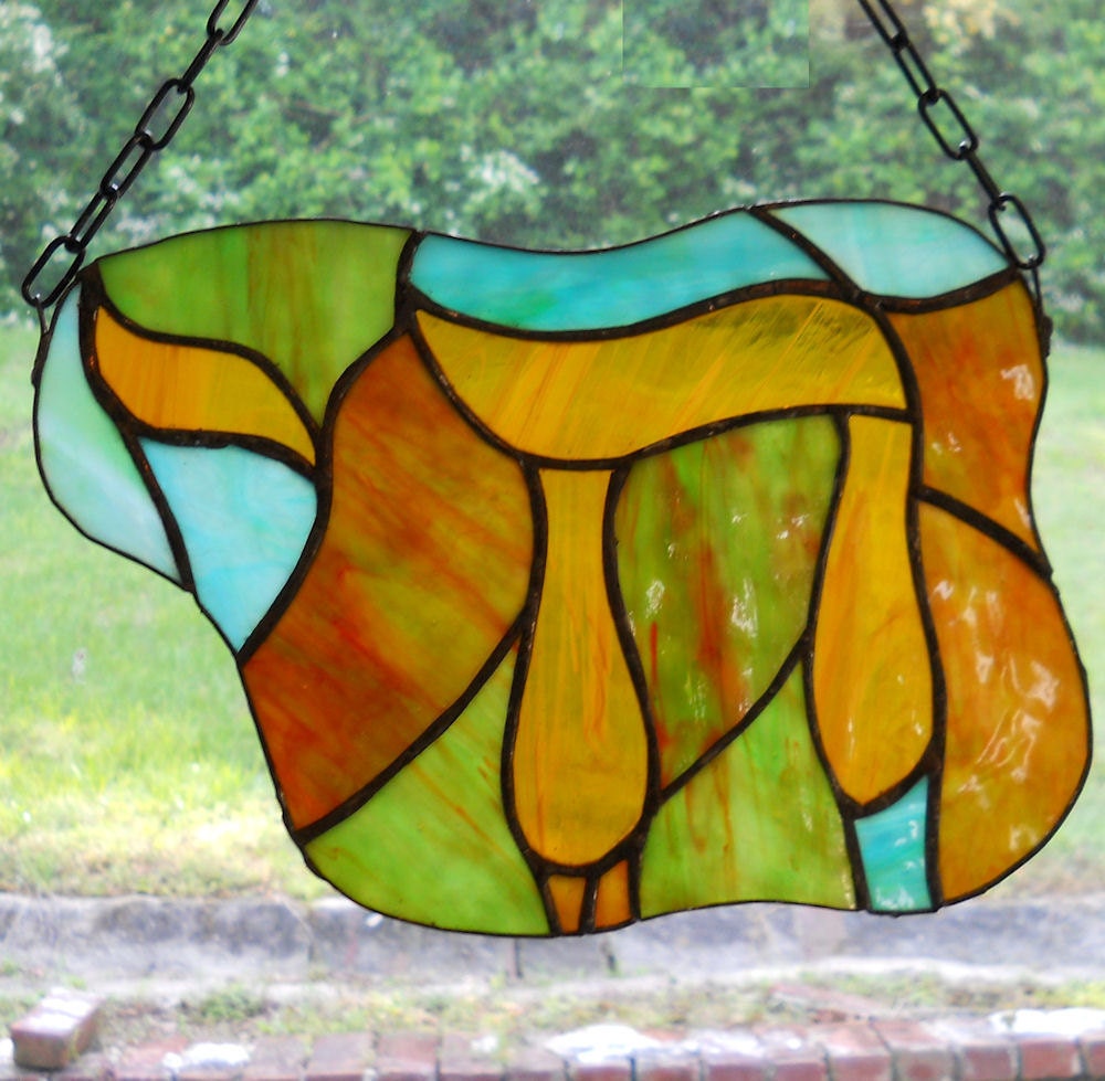 Chai Judaism Multi Color Stained Glass Hanging Glass Art Original Design