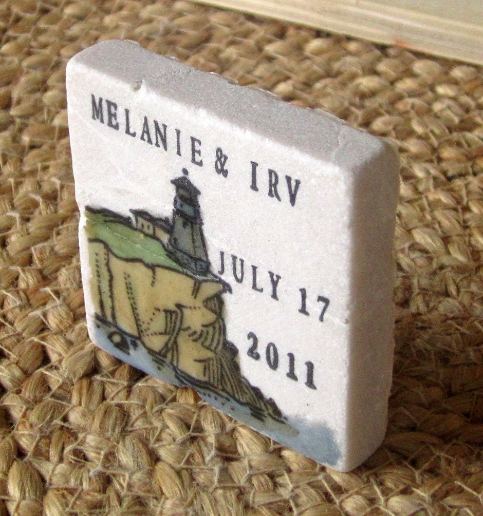 Lighthouse Save the Date Magnets, Wedding Favors, Set of 25