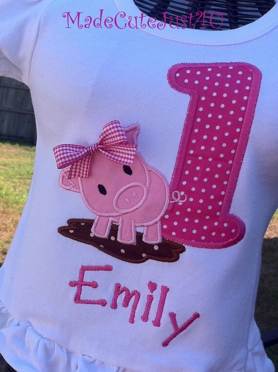 Piggy Themed Personalized Birthday Number Shirt