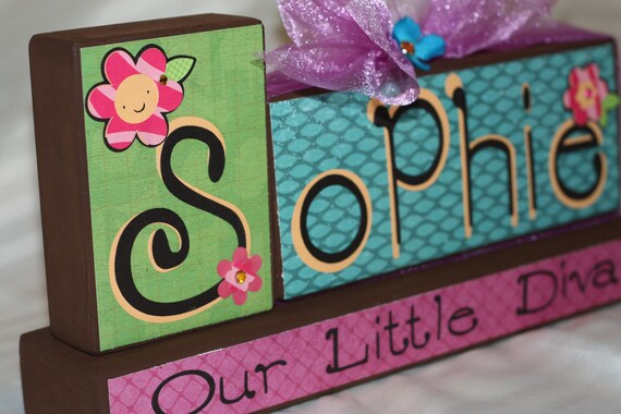 Custom Wooden Block Set  with Base - Sophie