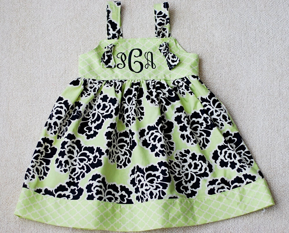 Custom Boutique PERSONALIZED KNOT DRESS for infant Toddler Girl