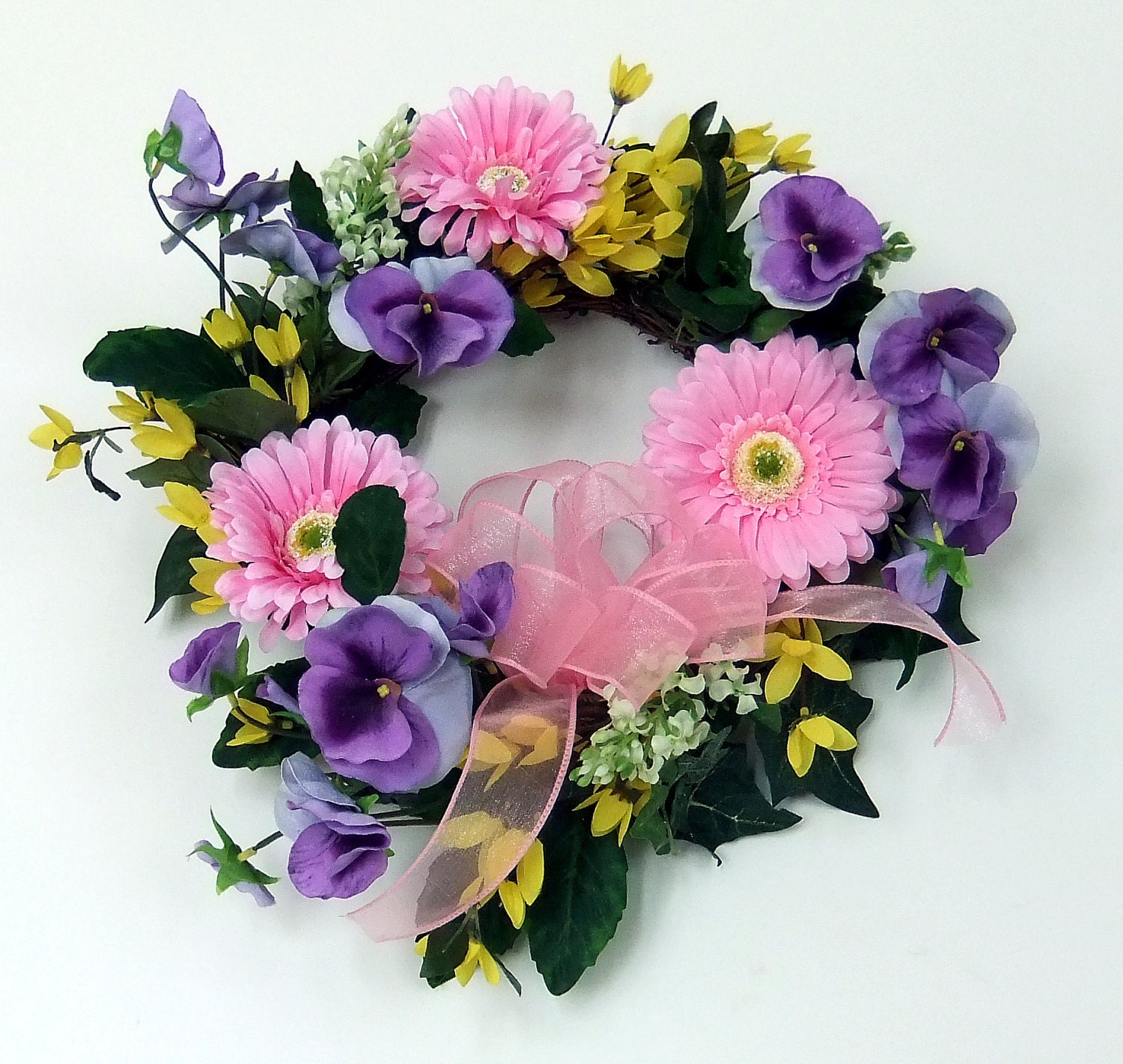 Gerbera and Pansies Wreath