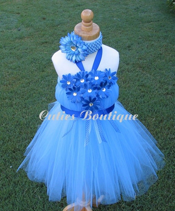 SALEMalibu Blue Flower Dress Set All Sizes3 6 9 12 18 24 Months 