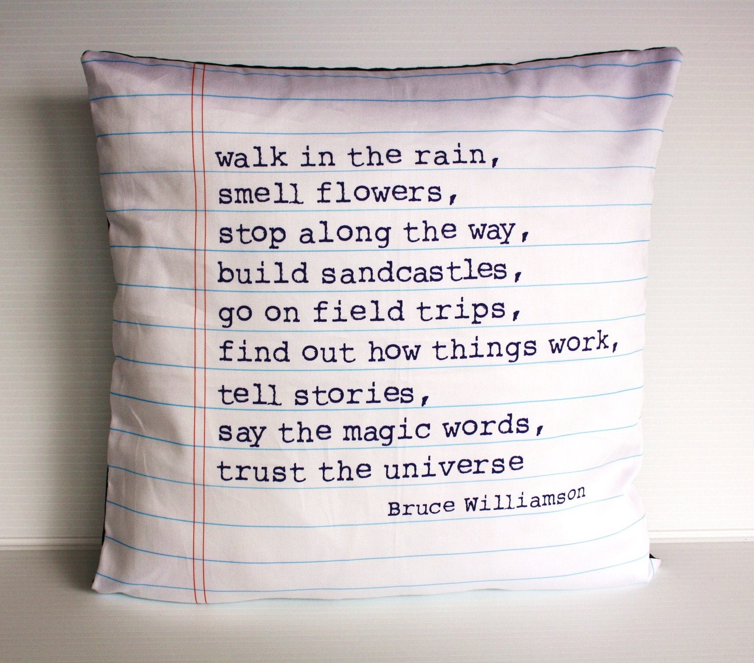 decorative pillow POEM cushion, Organic cotton poem cushion, printed on notebook fabric, 16inch, cushion cover, pillow, cushion