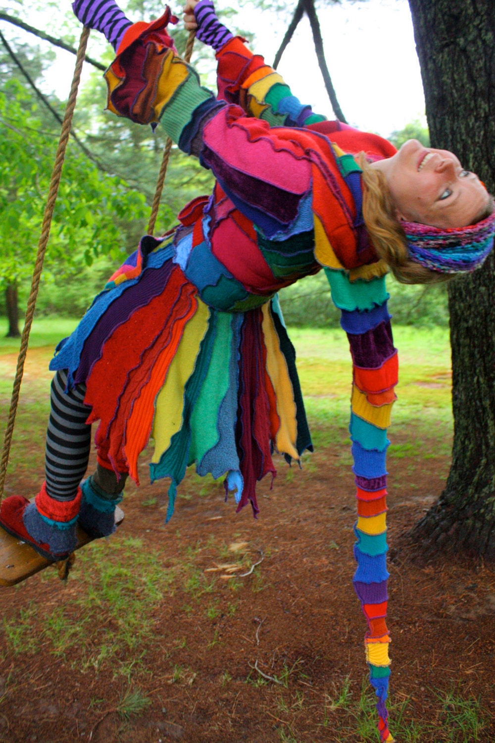 Upcycled Sweater Tutorial - Rainbow Pixie Coat
