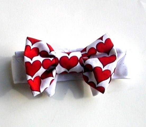 Valentine hearts collar and bow tie