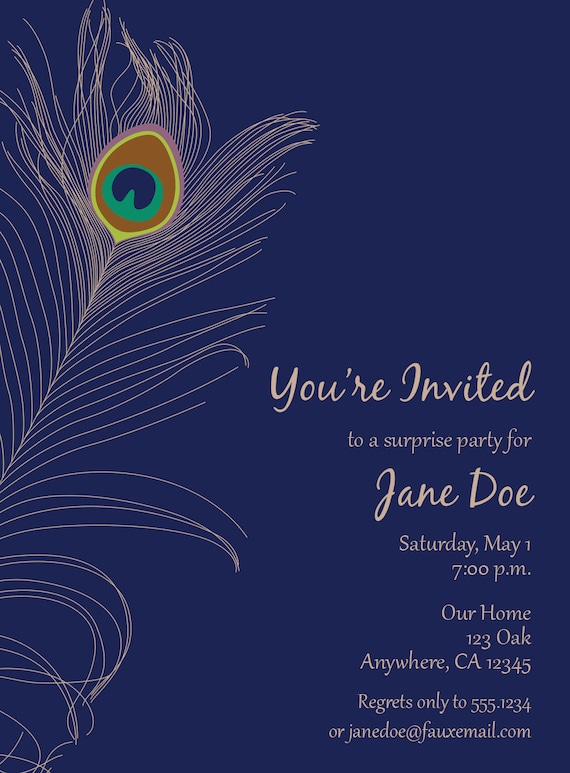 Peacock Feather Invitation