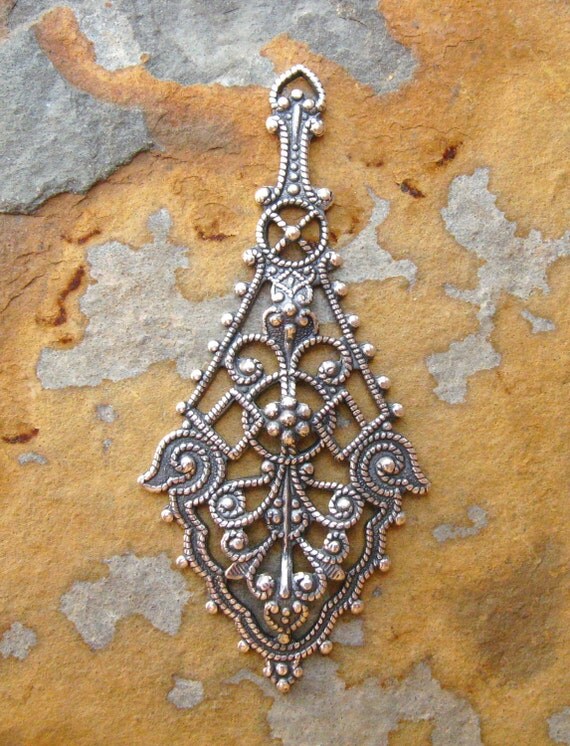 1 Trinity Brass Antique Gold Rebekah Pendant - Chandelier  25mm x 55mm -  LOW SHIPPING