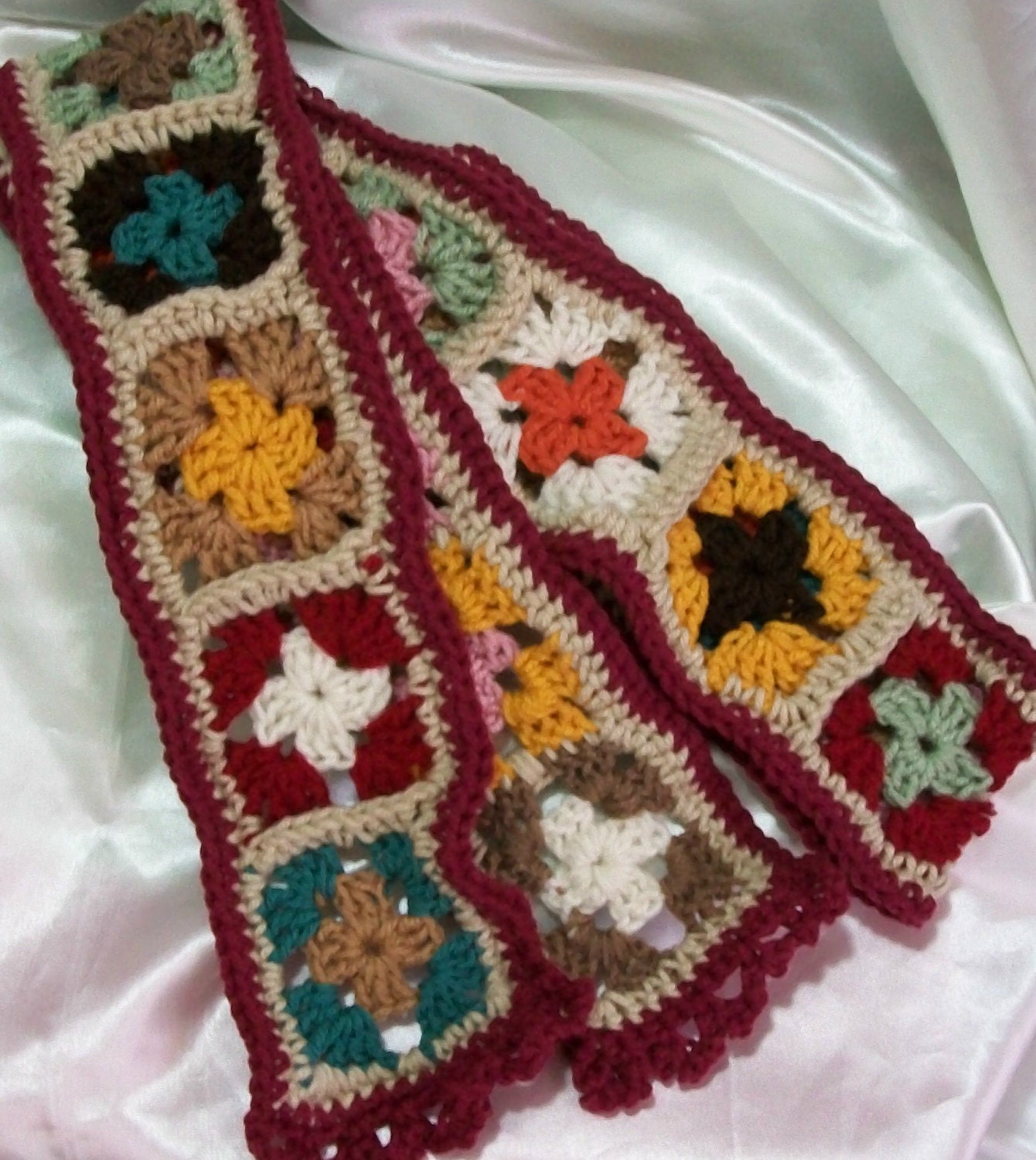 Extra Long Granny Square Scarf