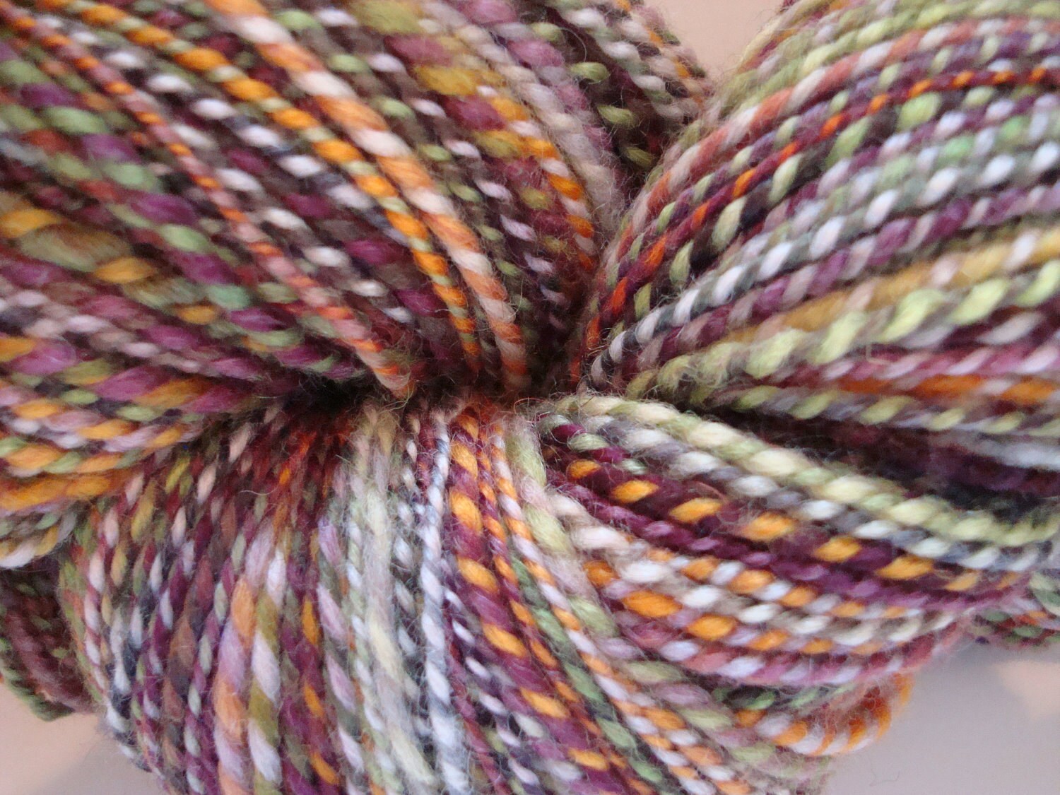 SALE Handspun Yarn "Autumn Vineyard" Sport Weight 383 yds