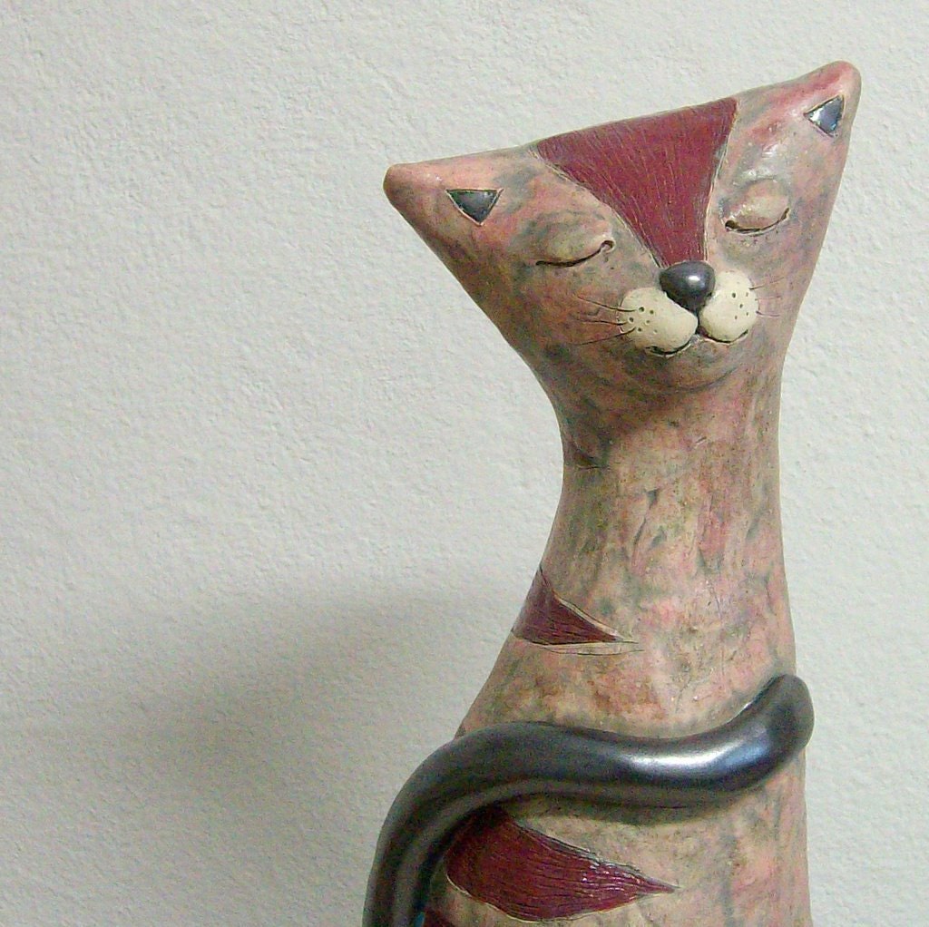 Ceramic Cat Sculpture