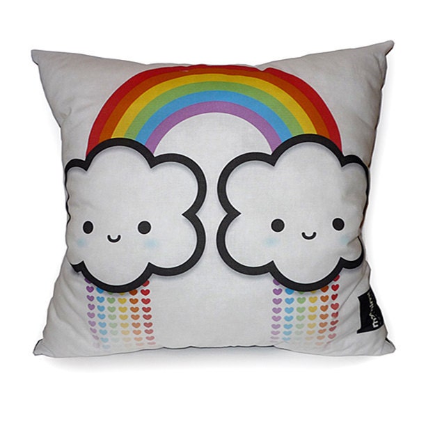 FREE SHIPPING - Deluxe Pillow - Rainbow Cloud (White)