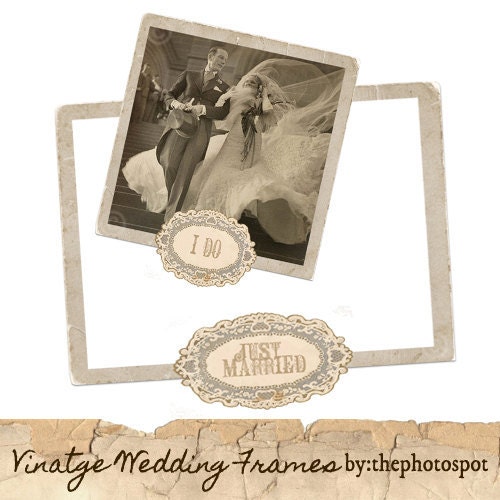 Vintage Wedding Frames zoom Package will include 2 different frames PNG