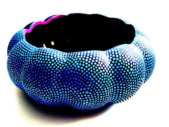 Blue  and Purple Hand Painted Ceramic bowl