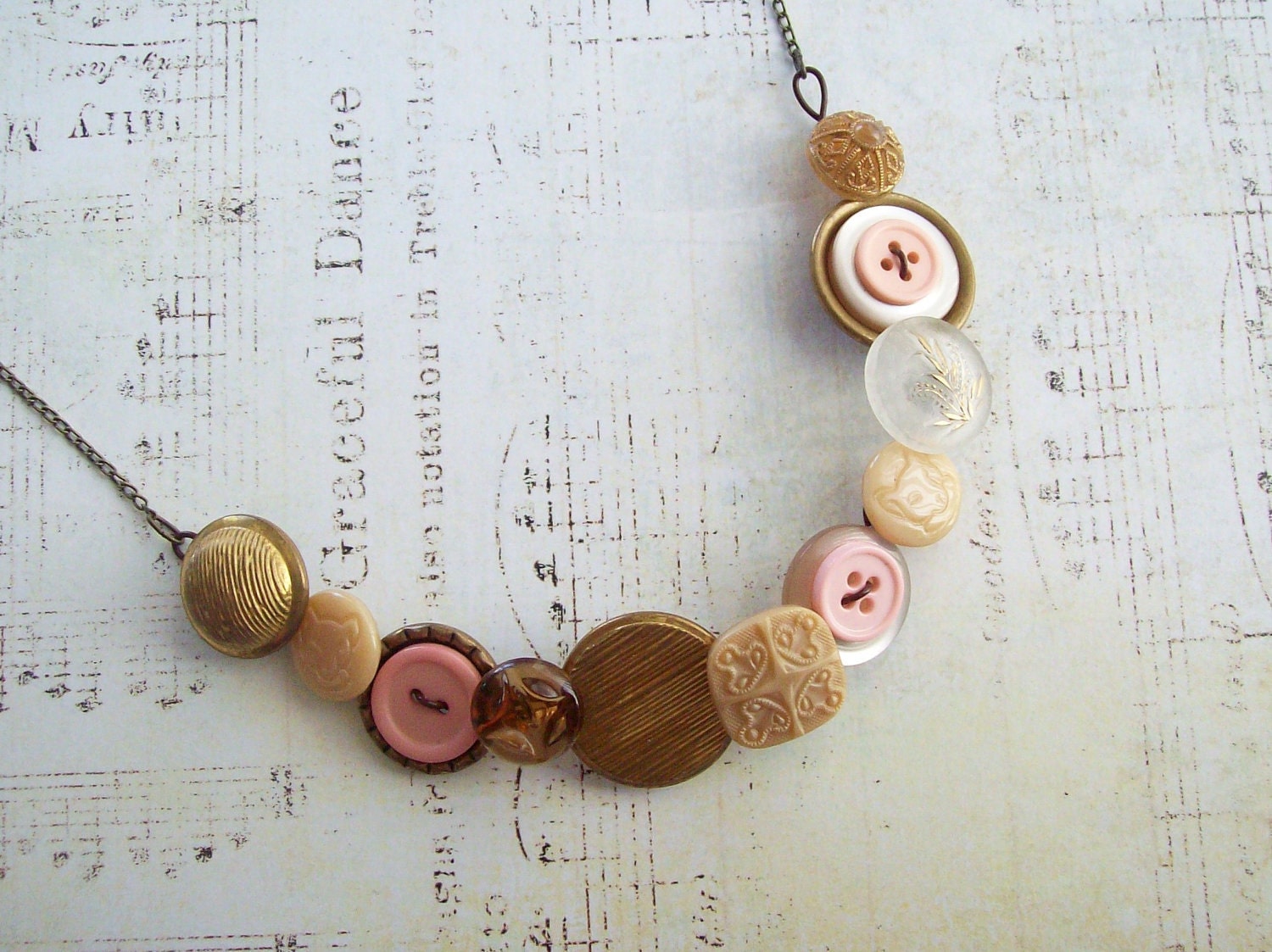 Reclaimed Vintage Button Necklace